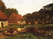 Farm Courtyard in Normandy, Claude Monet